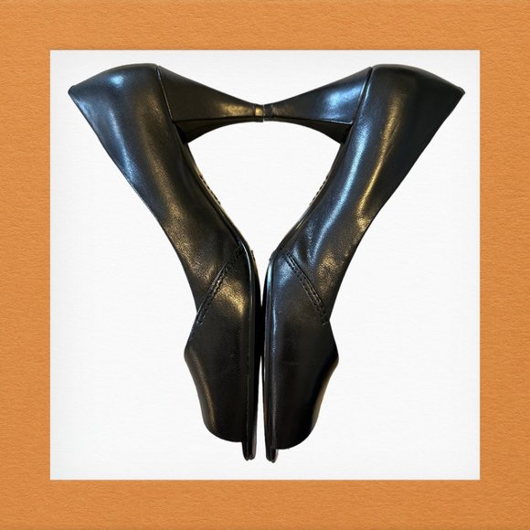 ENZO ANGIOLINI AEJAMESONBR Black Leather Heels Size 8 M - Picture 10 of 13